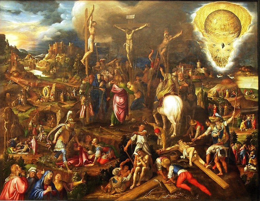1569 Antonio Campi Kreuzigung mit Szenen der Passion Louvre