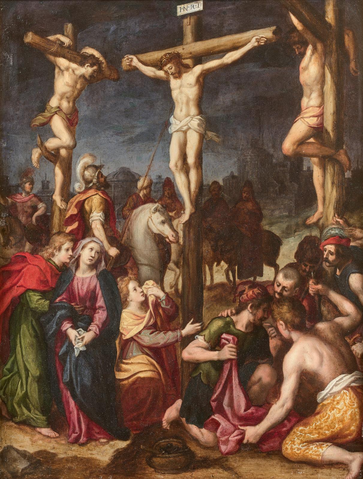 1590-1600 francesco-curradi-christ-en-croix-entouré-des-deux-larrons coll part