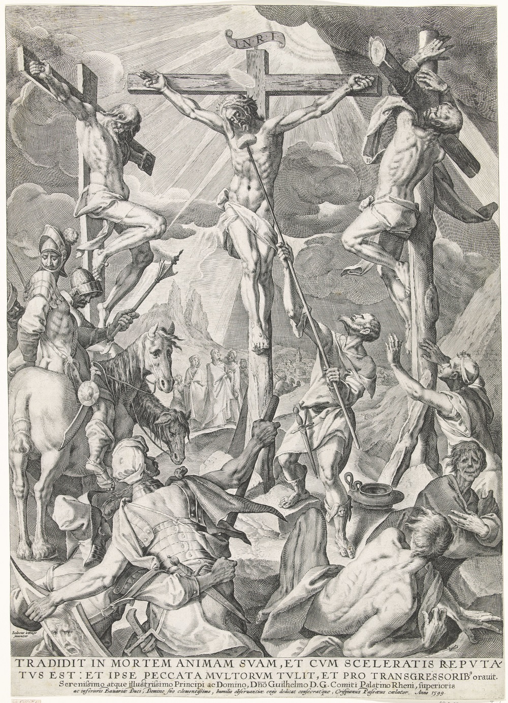 1599 Crispijn van de Passe dessin Joos van Winghe Kruisiging van Christus Rijksmuseum, Amsterdam
