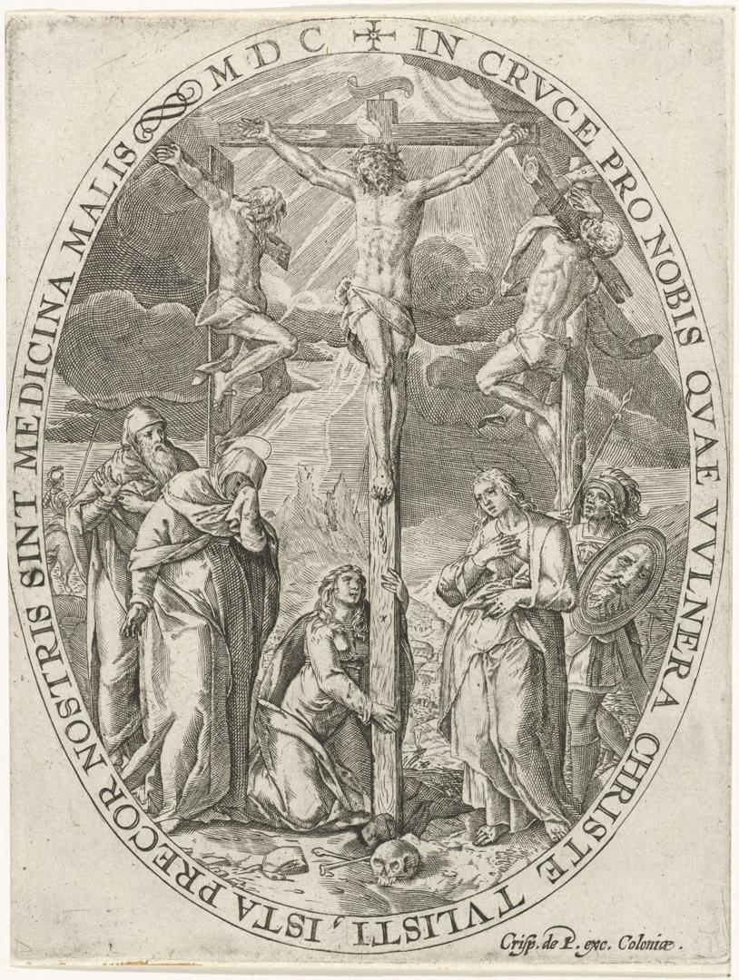 1600 Crispijn van de Passe dessin Joos van Winghe Kruisiging van Christus Rijksmuseum, Amsterdam
