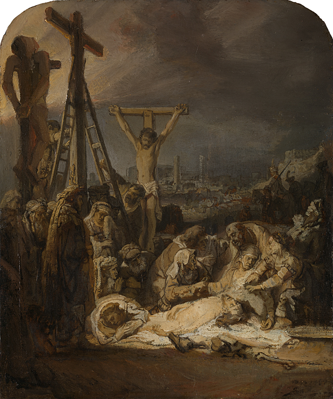 1635 Rembrandt The Lamentation over the Dead Christ huile sur papier projet de gravure National Gallery