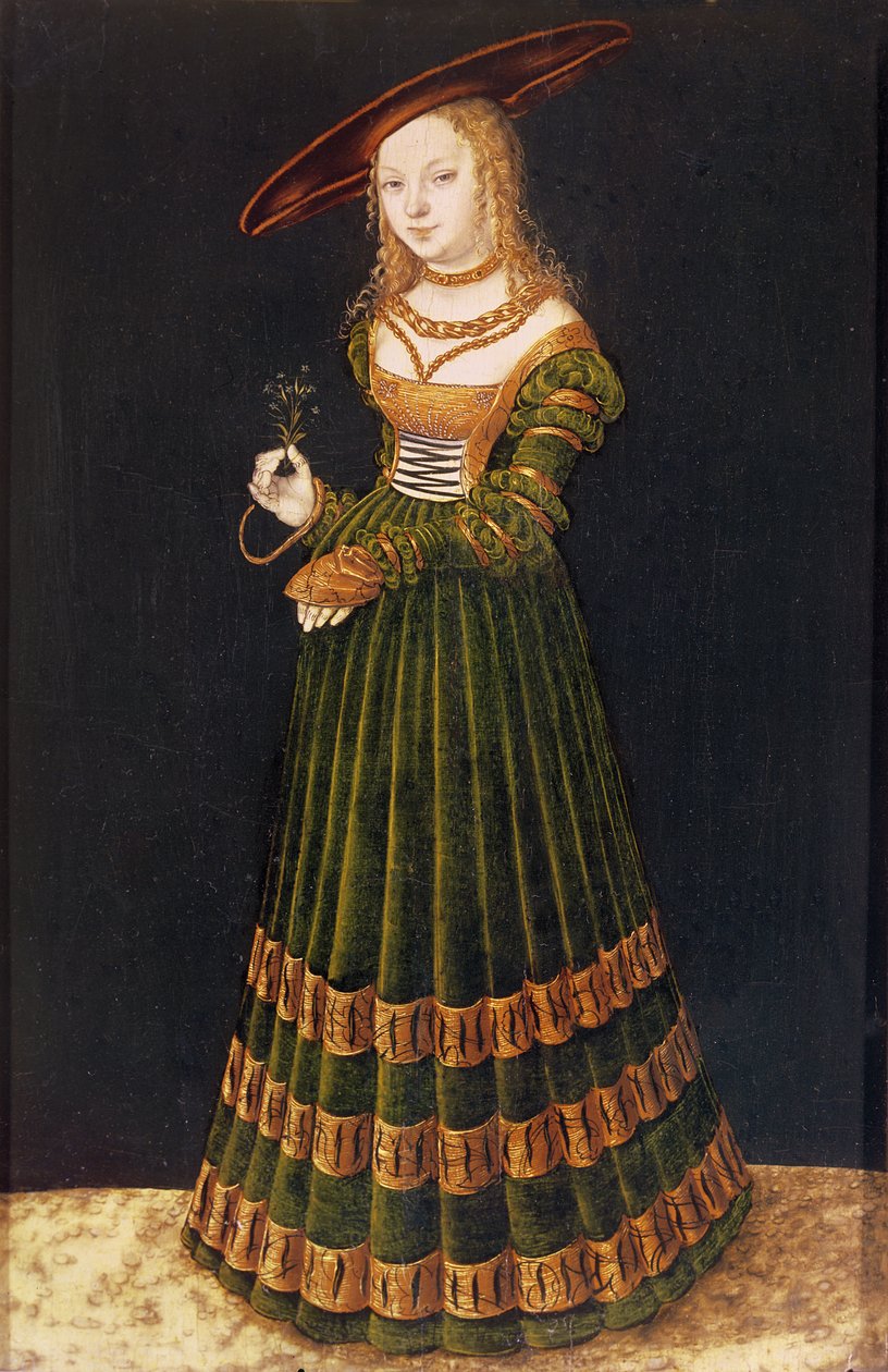 Cranach 1526 JEUNE FILLE AUX MYOSOTIS (la princesse) Musee Palais de Wilanow