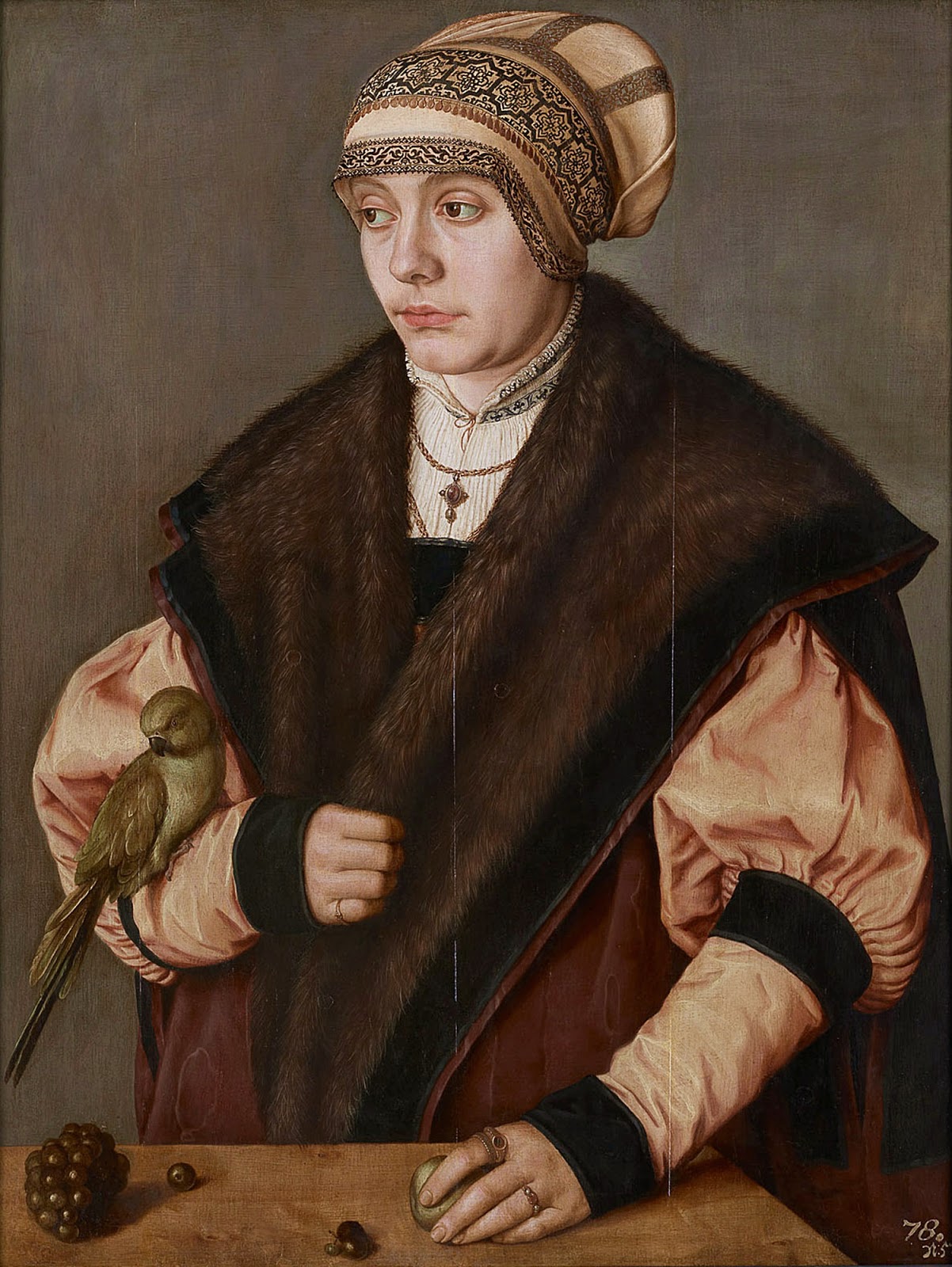 Barthel-Beham_Bildnis-einer-Frau-mit-Papagei_1529-KunsthistorischesMuseumWien