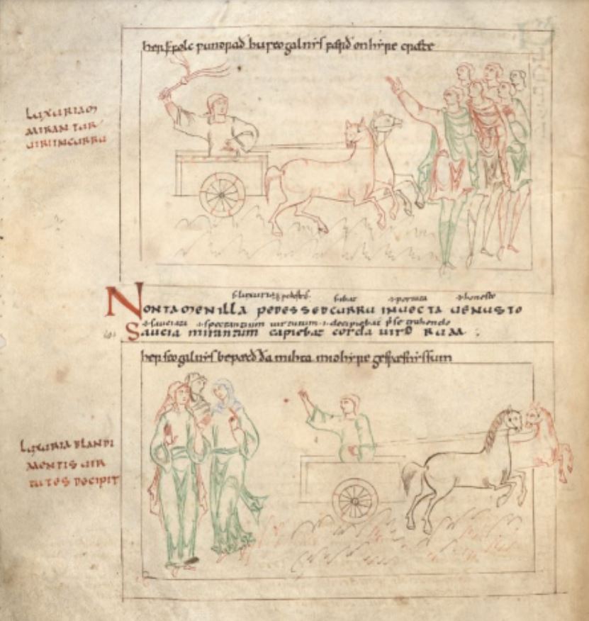 1000 ca Prudentius Cambridge, Corpus Christi College, MS 023 fol 18v