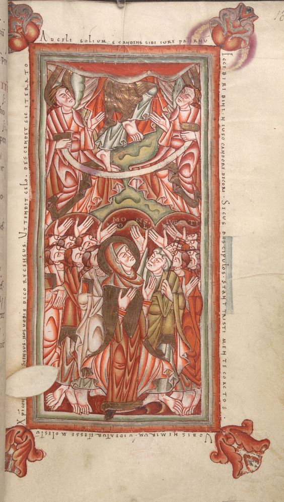 1050 Caligula troper BL Cotton MS Caligula A XIV fol 18r Ascension