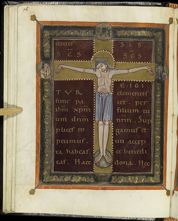 1072–75 Tyniec Sacramentary (Cologne) National Library in Warsaw Rps BOZ 8 p 36 crucifixion