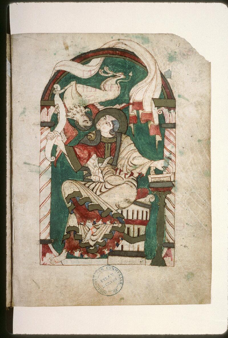 1100 ca Evangélaire (Beauvais, abbaye Saint-Quentin) Amiens BM 24 fol 53 St Marc IRHT