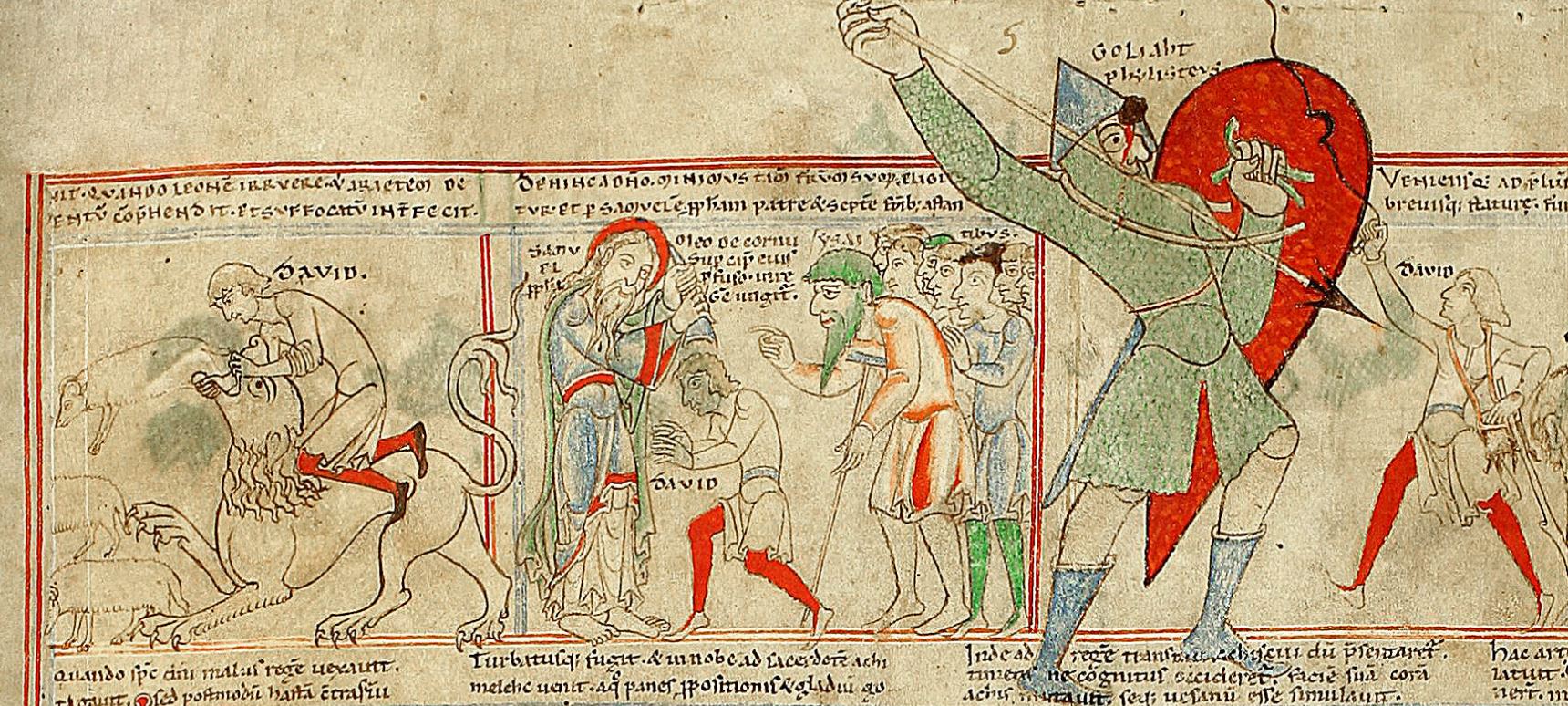 1109-11 Bible d'Etienne Harding Dijon, BM, 0014 fol 13 Cycle de David IRHT detail