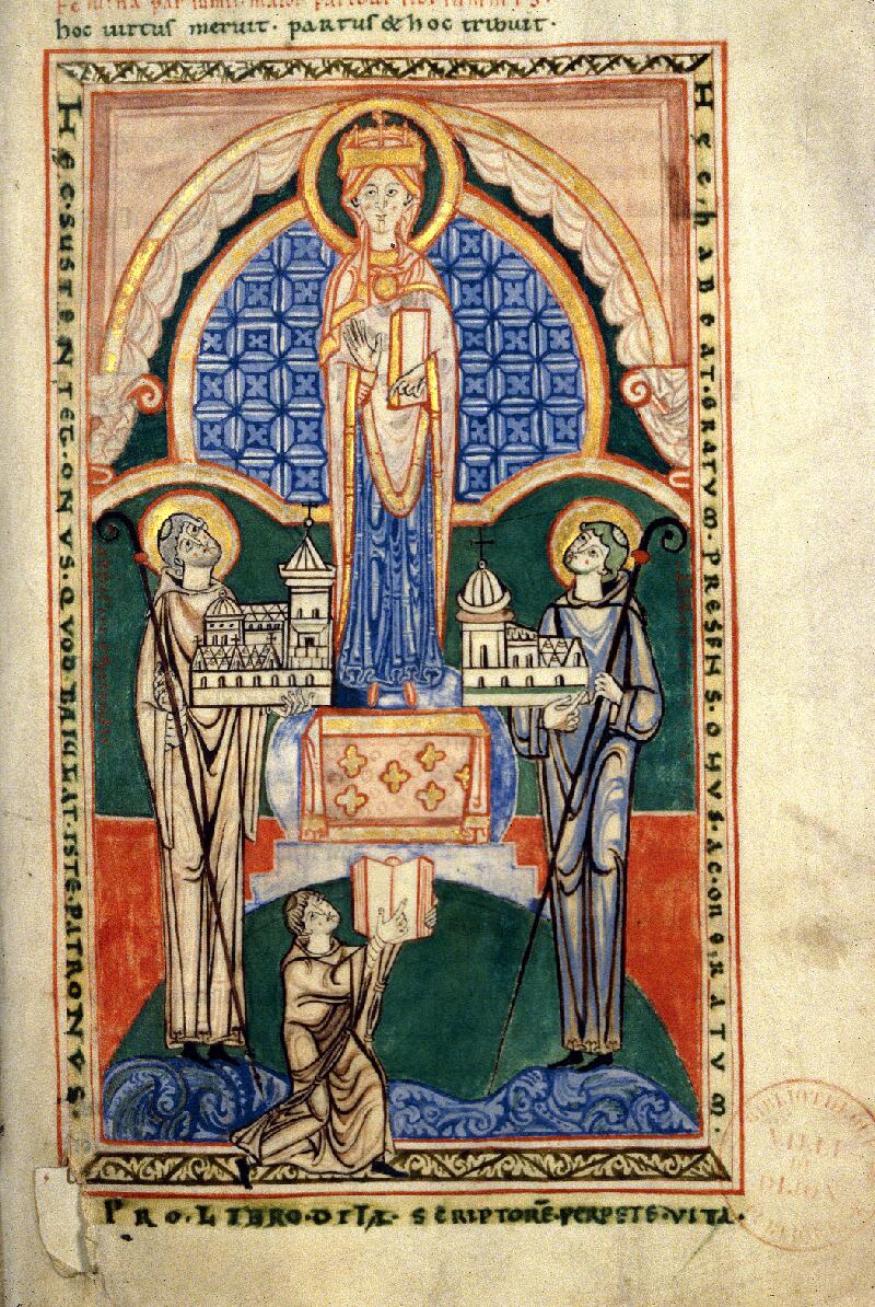 1125 Comment. in Jeremiam (St Vaast) Dijon BM 130 fol 104 Etienne Harding, Henri I abbé de Cîteaux et copiste IRHT