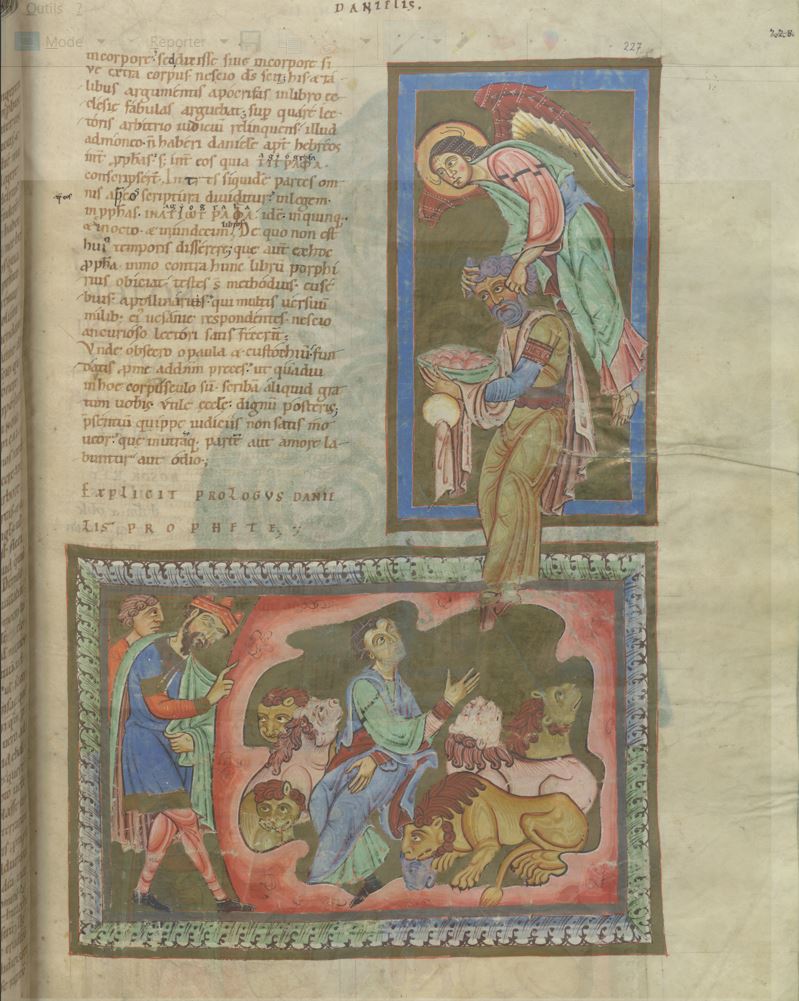 1145-50 BIBLIA, PARS I (ADMONTER RIESENBIBEL) Wien, Österreichische Nationalbibliothek (ÖNB), Cod. Ser. n. 2701 fol 228r Daniel