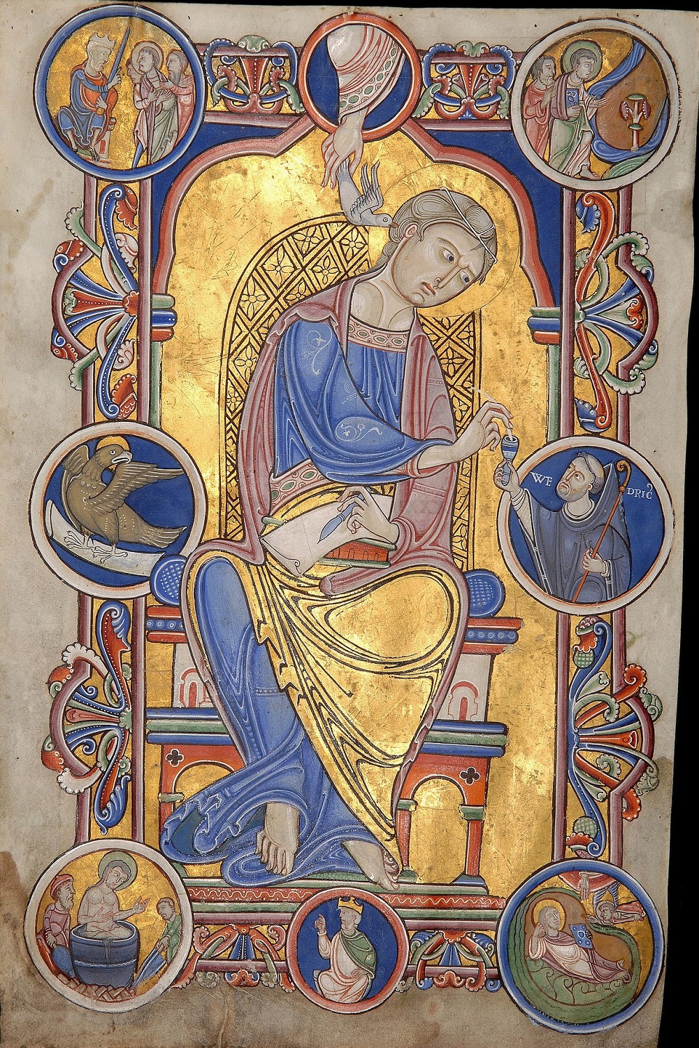 1146 Maitre de la Bible de Lambeth Évangiles_de_Liessies Avesnes-sur-Helpe Musée de la SAHAA _-_saint_Jean schema