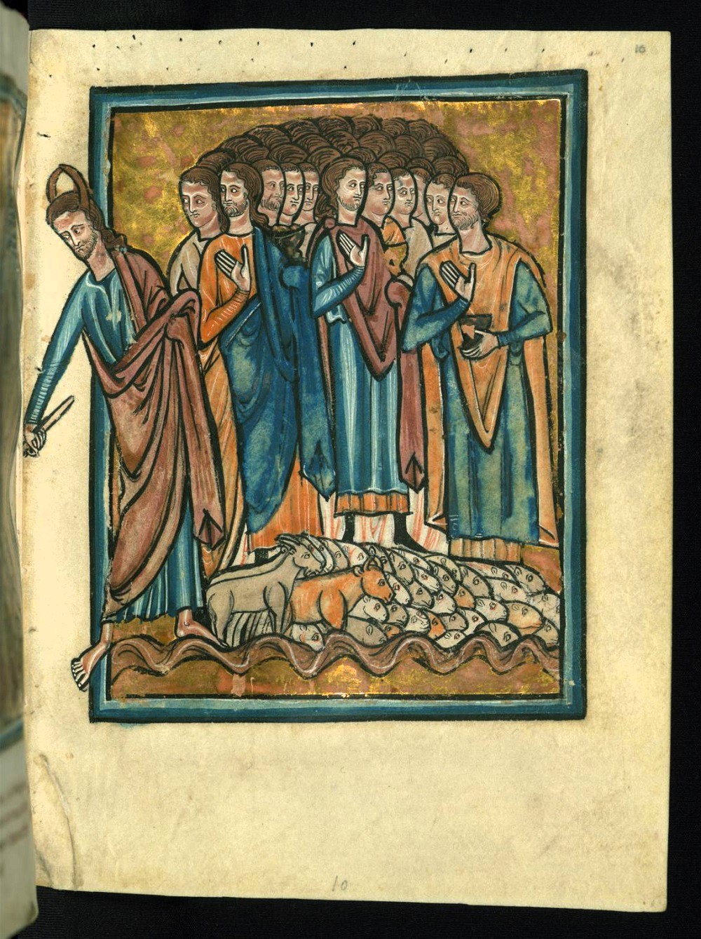 1250 ca William de Brailles (Oxford) Walters Museum W.106 fol 10r The Crossing of the Red Sea