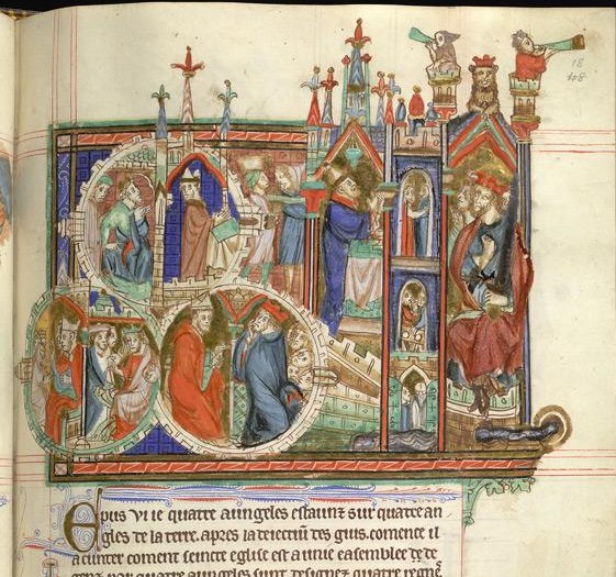 1270-75 Apocalypse d'Abingdon BL Additional MS 42555 fol 18r Pouvoir de Rome