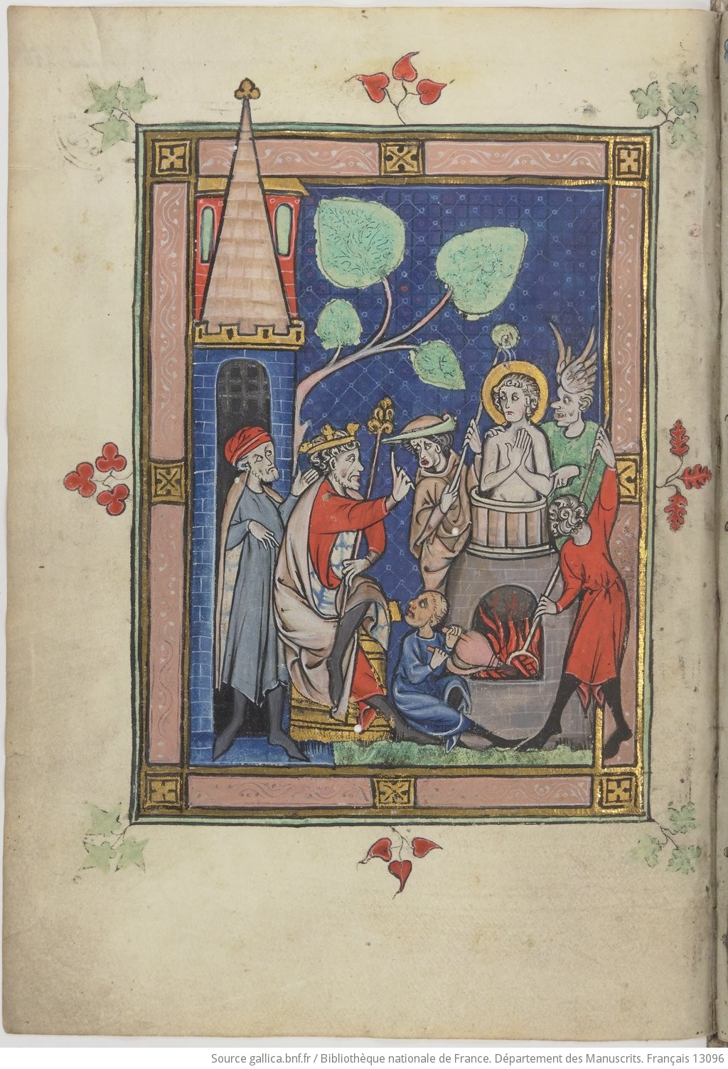 1313, Picardie, BNF Français 13096 fol 1v Martyre de St Jean