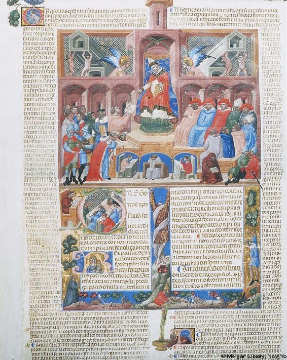 1330-35 Décrétales avec glossa ordinaria (Bologne), Morgan Library MS M.716.1v