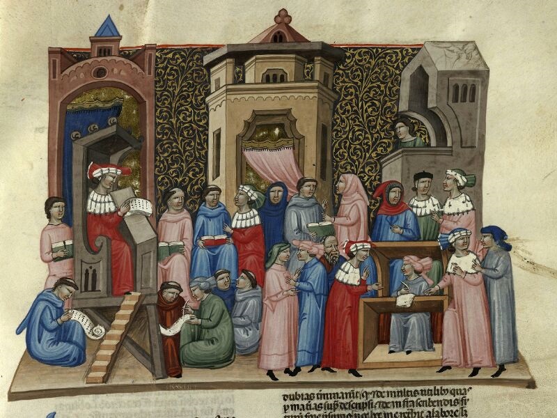 1330-40 Maestro della Crocifissione D (Bologne) Jean d'André enseignant Novela Super Sexto ; BM Cambrai Ms 620 fol.173