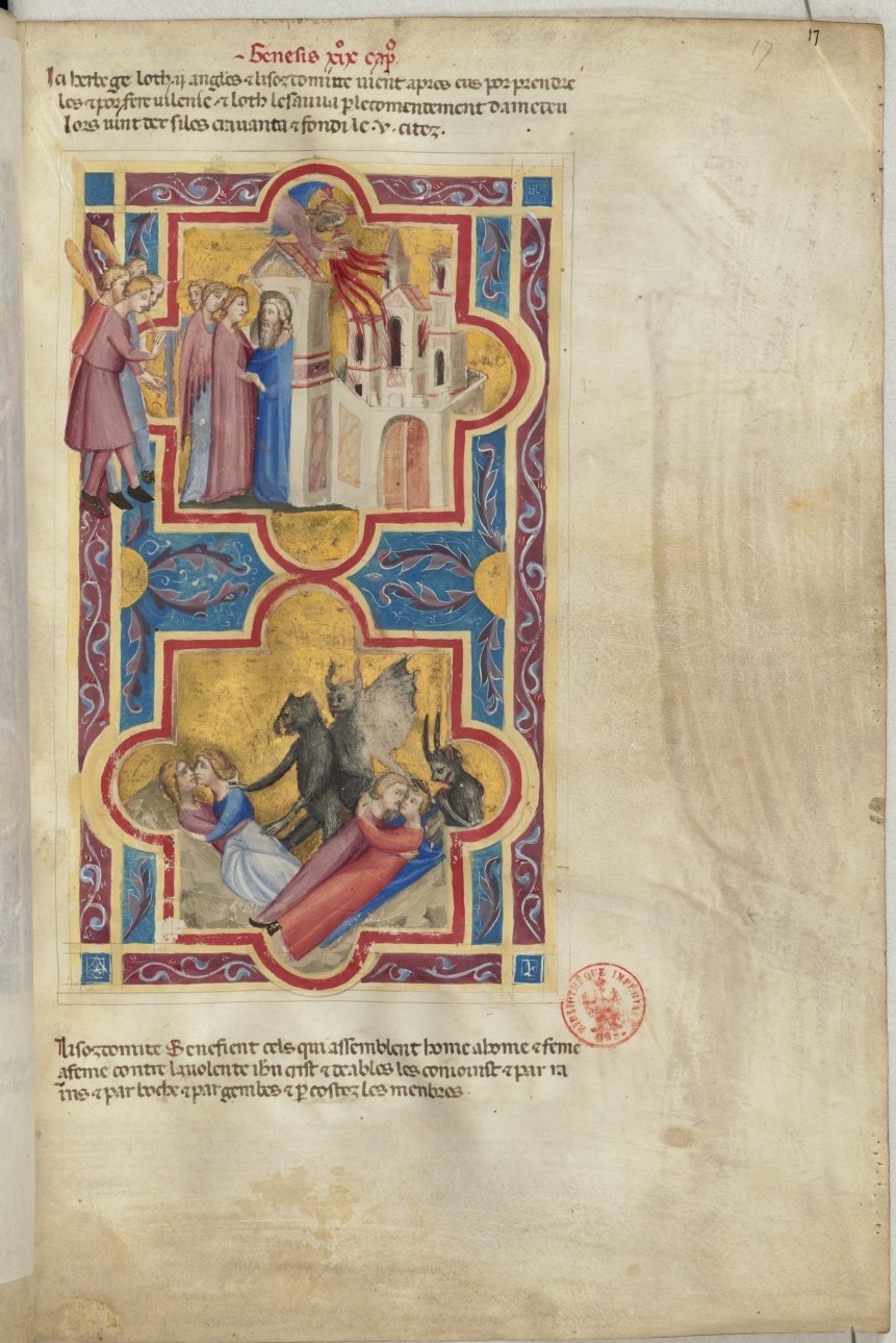 1340-50 Bible moralisée de Naples BNF Français 9561 fol 17r