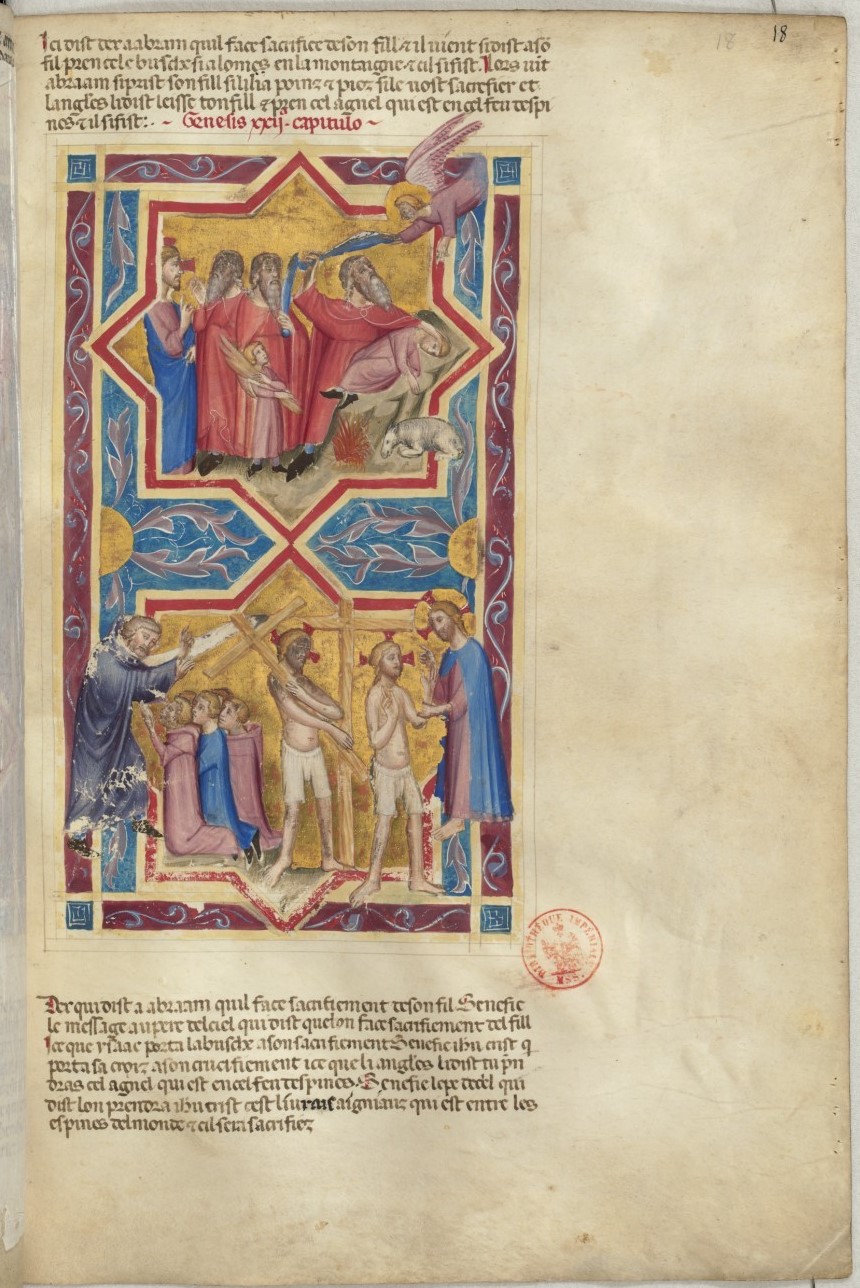 1340-50 Bible moralisée de Naples BNF Français 9561 fol 18r