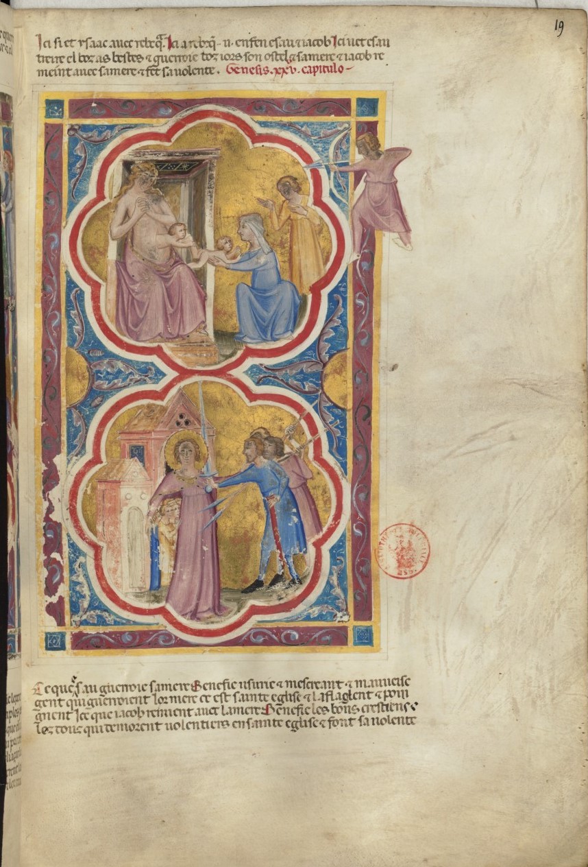 1340-50 Bible moralisée de Naples BNF Français 9561 fol 19r