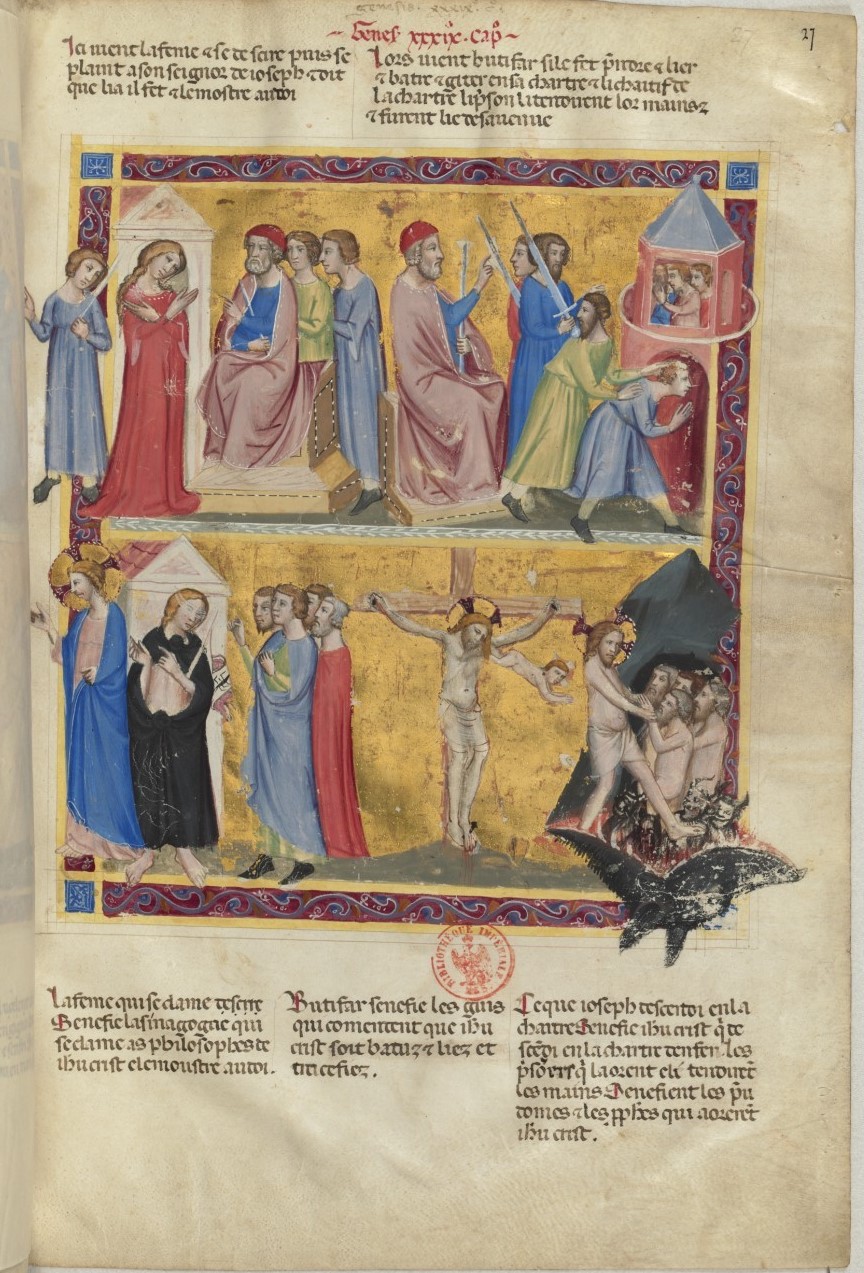 1340-50 Bible moralisée de Naples BNF Français 9561 fol 27r