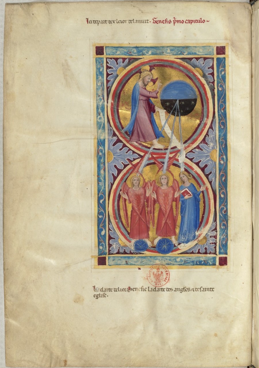 1340-50 Bible moralisée de Naples BNF Français 9561 fol 2v