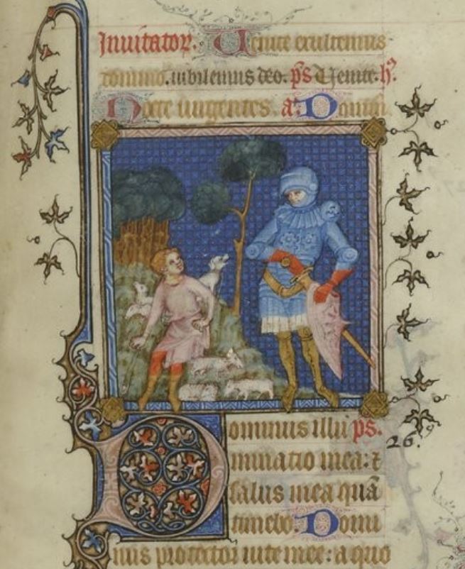 1350-80 Jean le Noir Breviaire de Charles V BNF Latin 1052 fol 217r Beatus vir gallica