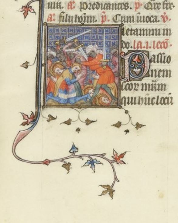 1350-80 Jean le Noir Breviaire de Charles V BNF Latin 1052 fol 513r St Maurice gallica