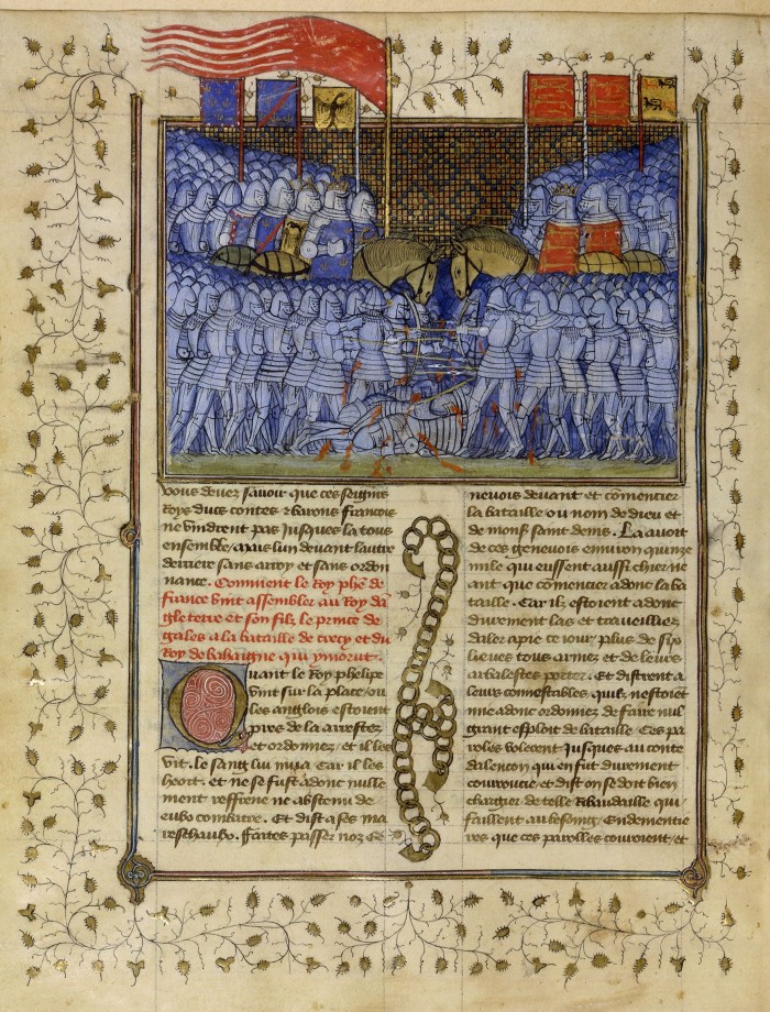 1400-1440 Maître de Giac Chroniques de Froissard BNF FR 2662 fol 150v Bataille de Crecy