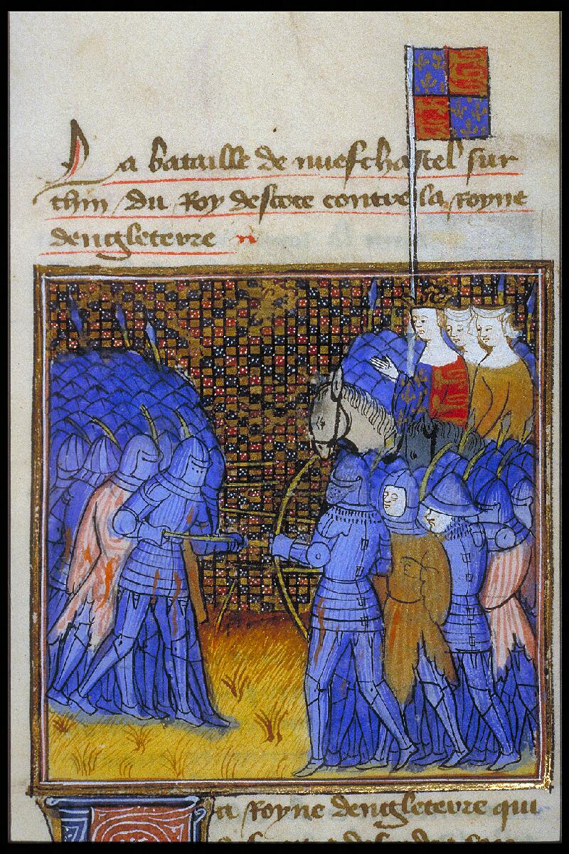 1400-25 Maître de Giac Froissard Chroniques Toulouse BM 511 f. 109 Bataille de Neville's-Cross IRHT