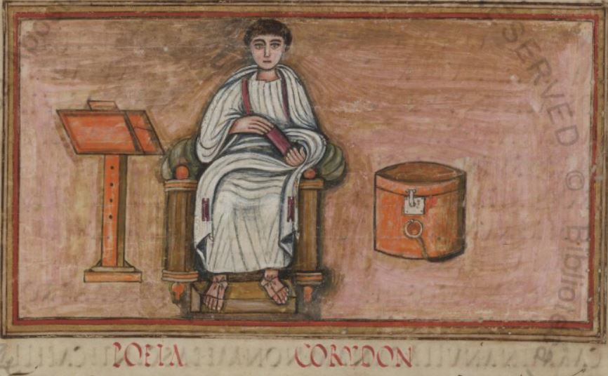 340-550 Virgile romain Ms Vat.Lat. 3867 fol 3v Eglogue 2 Corydon (c) Biblioteca Vaticana