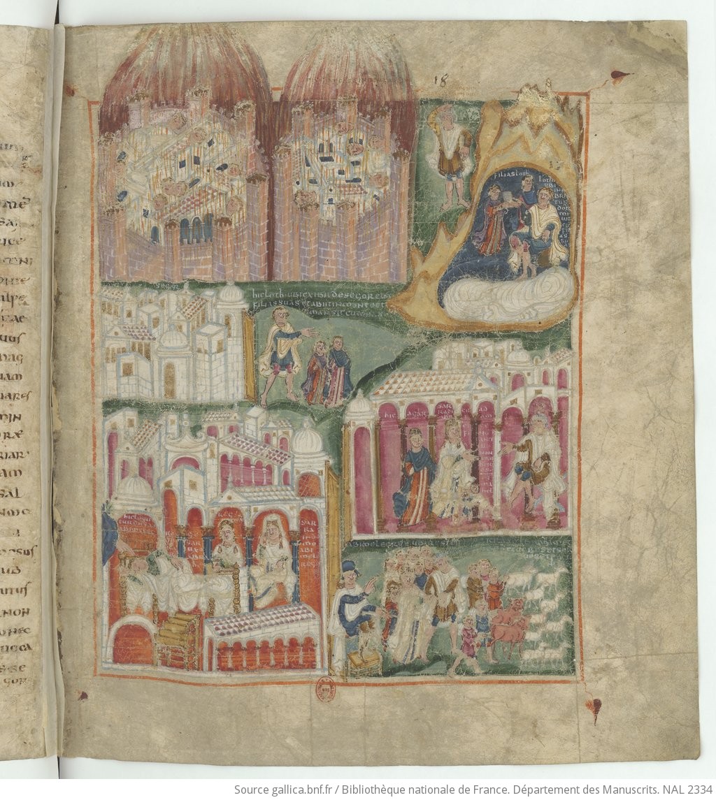 600 ca Pentateuque de Tours BNF NAL 2334 fol 18r Sodome et Gomhorre