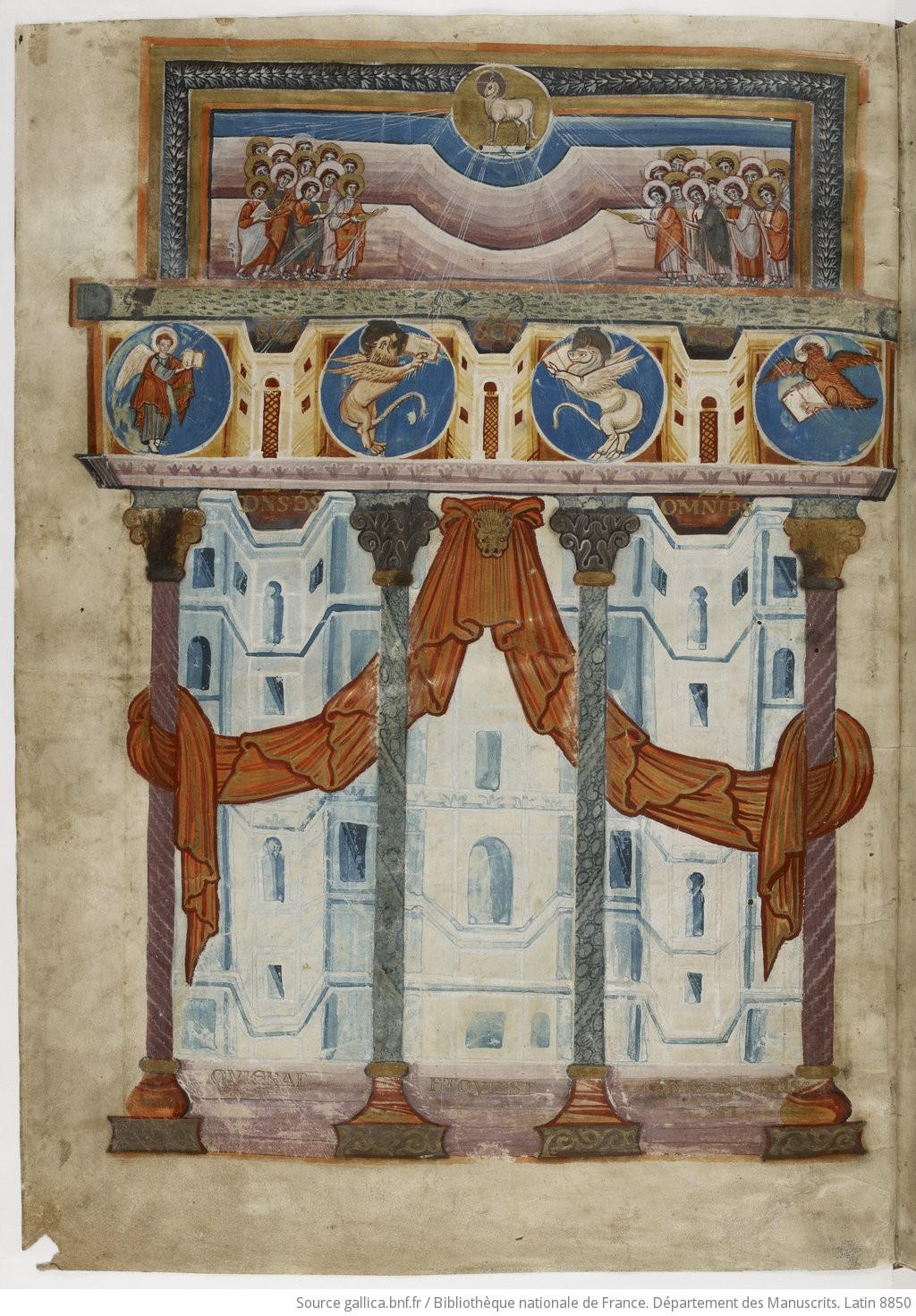 800-14 Évangiles de Saint-Médard de Soissons BNF Latin 8850 fol 1v