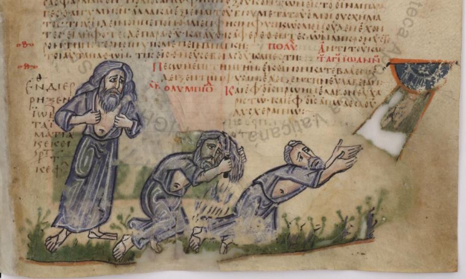 800-20 Vat. Gr. 749, fol 21r La douleur de Job (c) Biblioteca Vaticana