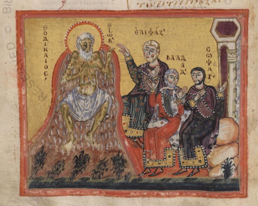 800-20 Vat. Gr. 749, fol 50v Première confrontation avec Eliphas( c) Biblioteca Vaticana