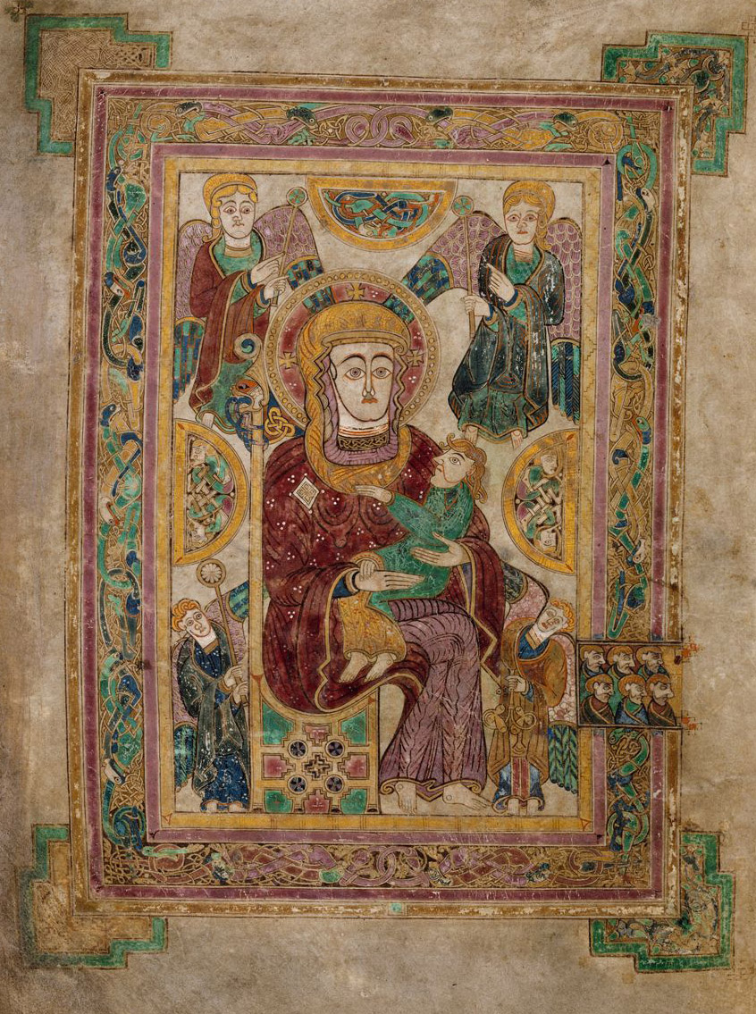 800 ca Livre de Kells Madonna Child Trinty College MS 58 fol 7v