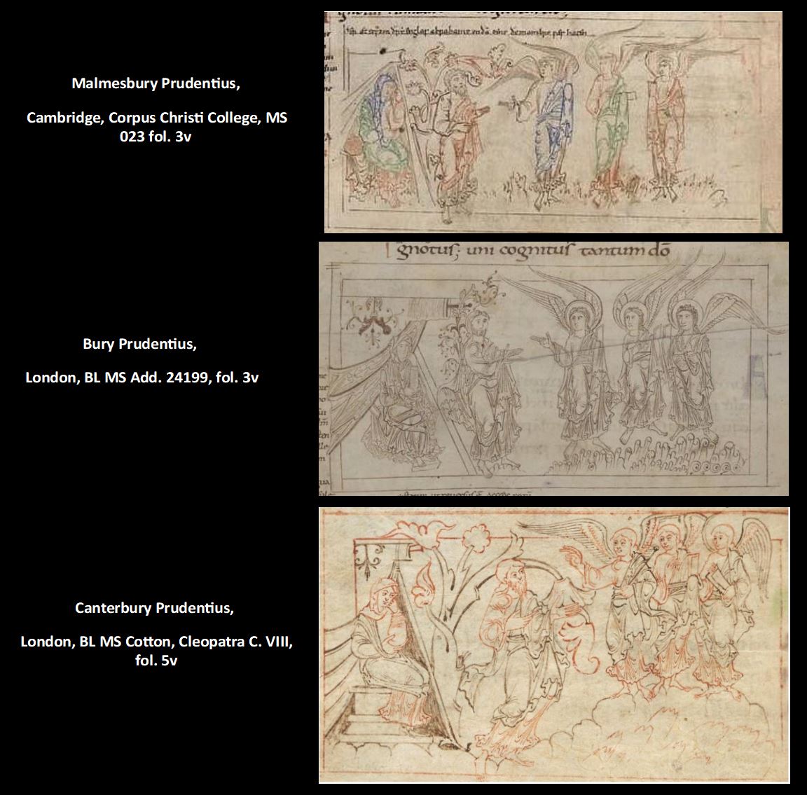 Abraham rencontrant les trois anges au chene de Mamré, schema