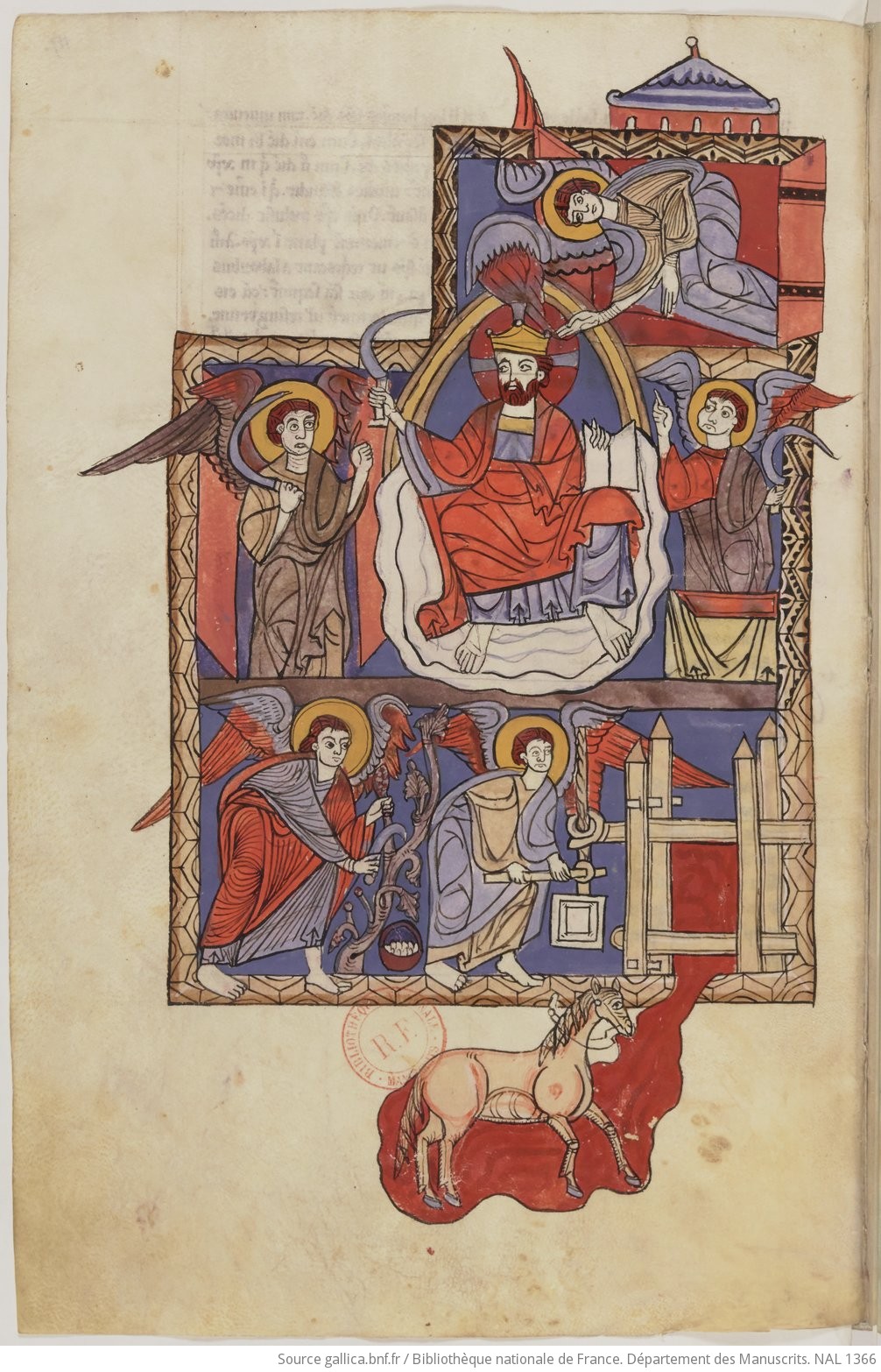 Apo 14,14-20 1180 ca Beatus de Navarre BNF NAL 1366 fol 117v Apo 14,14