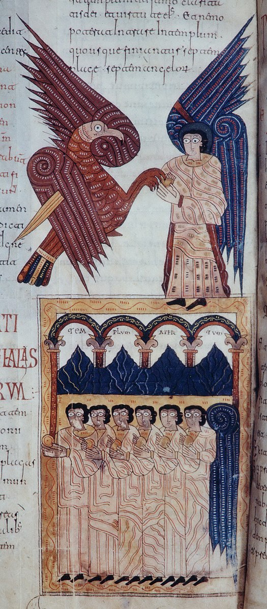 Apo 15,5-8 1000 Beatus-de-l Escorial-_Seven_bowls fol 123v