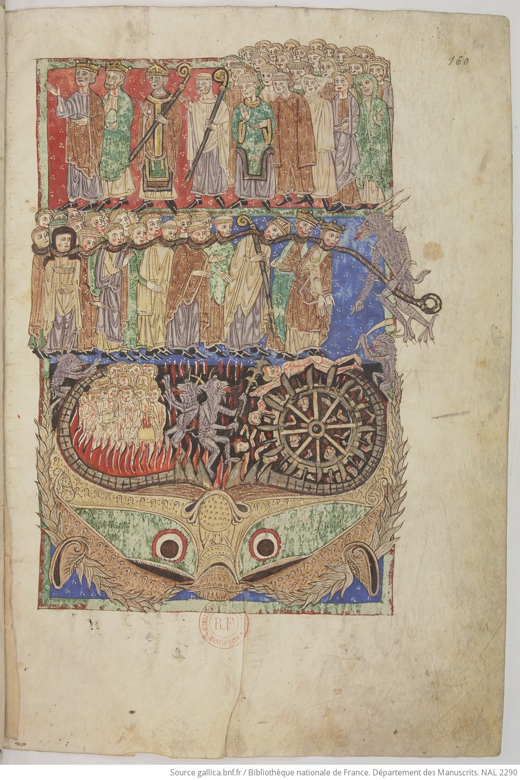 Apo 20,11-15 1220 ca Beatus de San Andrés de Arroyo BNF NAL 2290 fol 160r Jugement Dernier