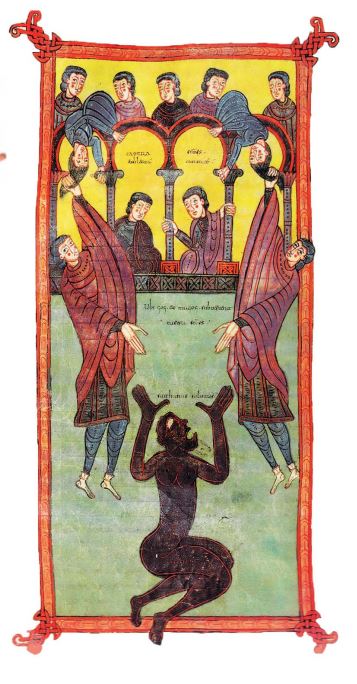 Apo 20,7-8 1086 Beatus Osma fol 155V Le camp des saints gog et magog Apo 20,7-9