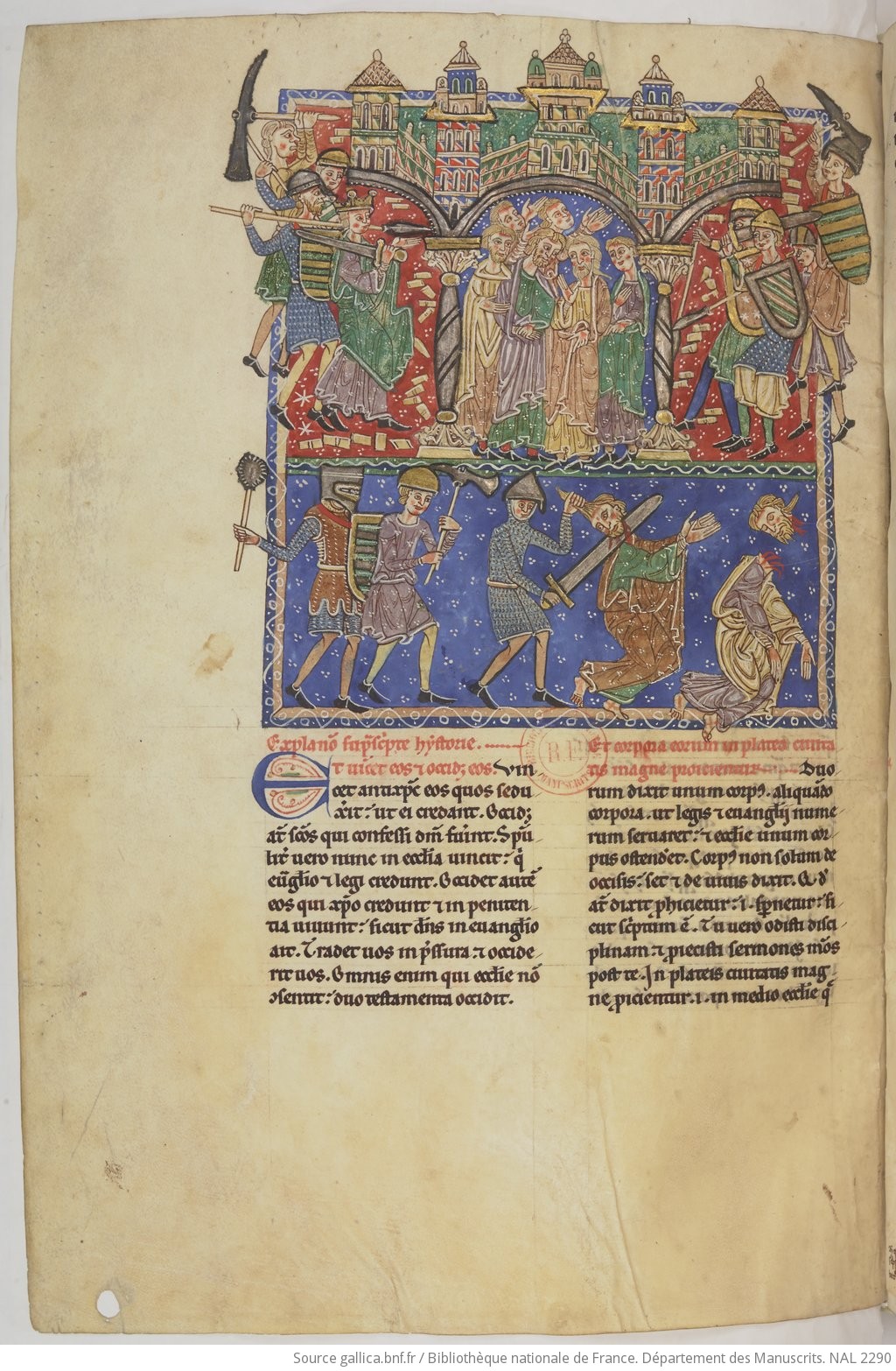 apo 11,7-10 1220 ca Beatus de San Andrés de Arroyo BNF NAL 2290 fol 106v