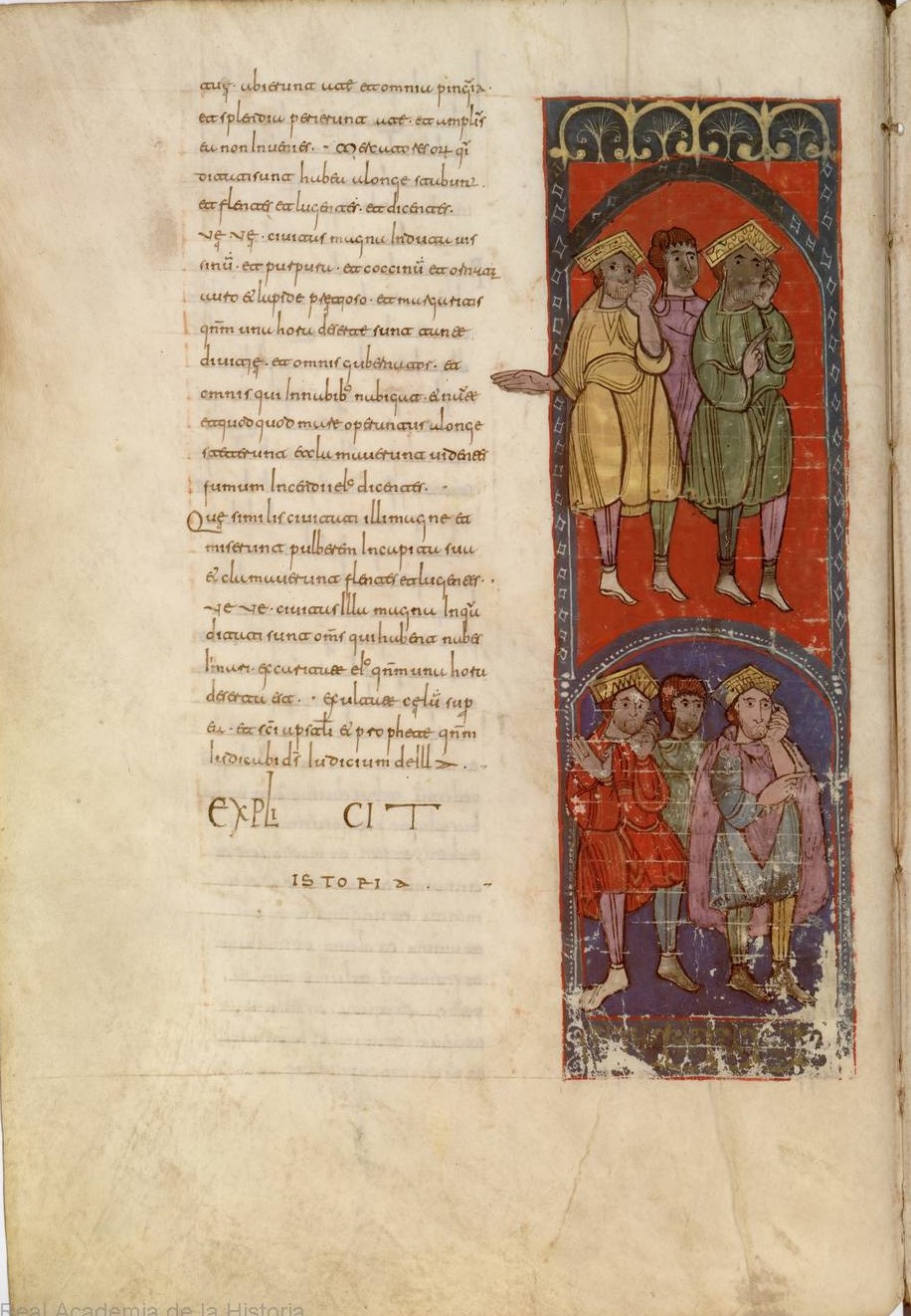 apo 18,1-20 1100-20 Beatus San Millan de la Cogolla Academie Madrid Cod.Emil.33 fol 204v Ange et Babylone