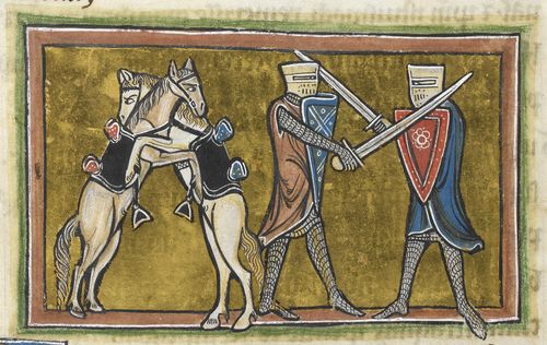 chevaux 1230 ca Rochester Bestiary, Royal MS 12 F XIII, f. 42v