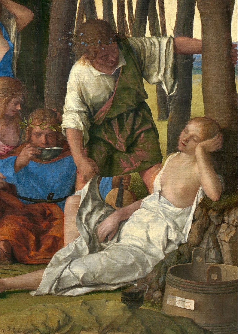 1514 Priape et Lotis Giovanni_Bellini_and_Titian_-_The_Feast_of_the_Gods_-_Detail