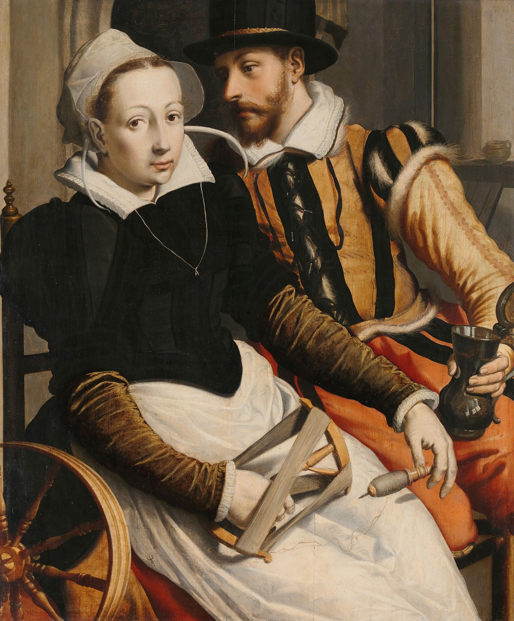 1560-70 Man and Woman at a Spinning Wheel, Pieter Pietersz. (I),