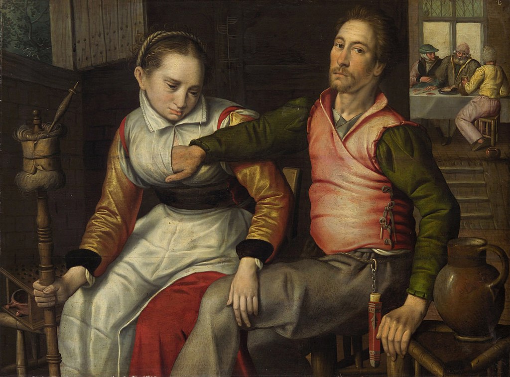 1575-99 Pieter_Pietersz_-_Liebespaar_in_der_Herberge_-_Kunsthistorisches_Museum Vienne