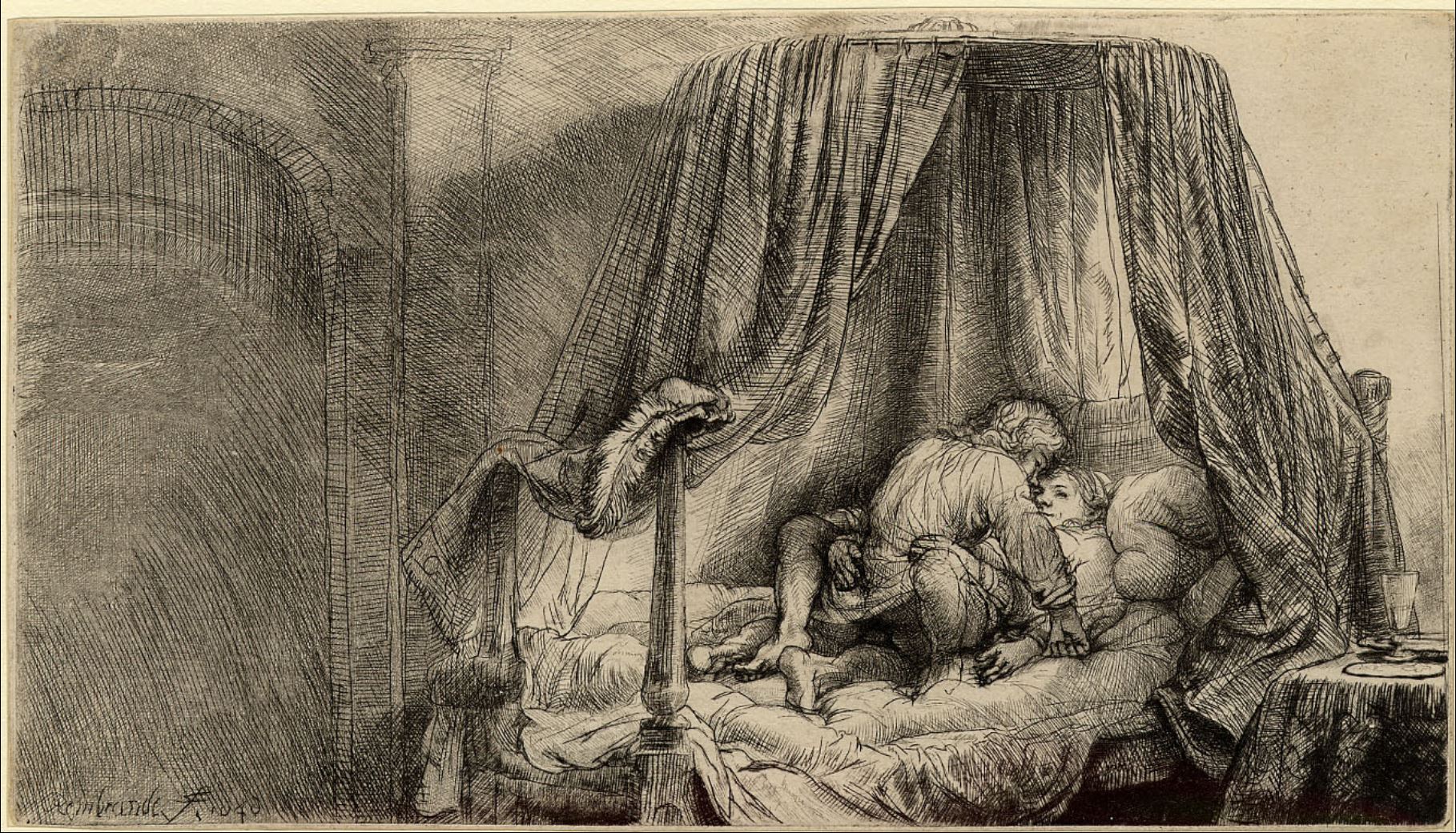 1646 Rembrandt Le lit à la Française British Museum