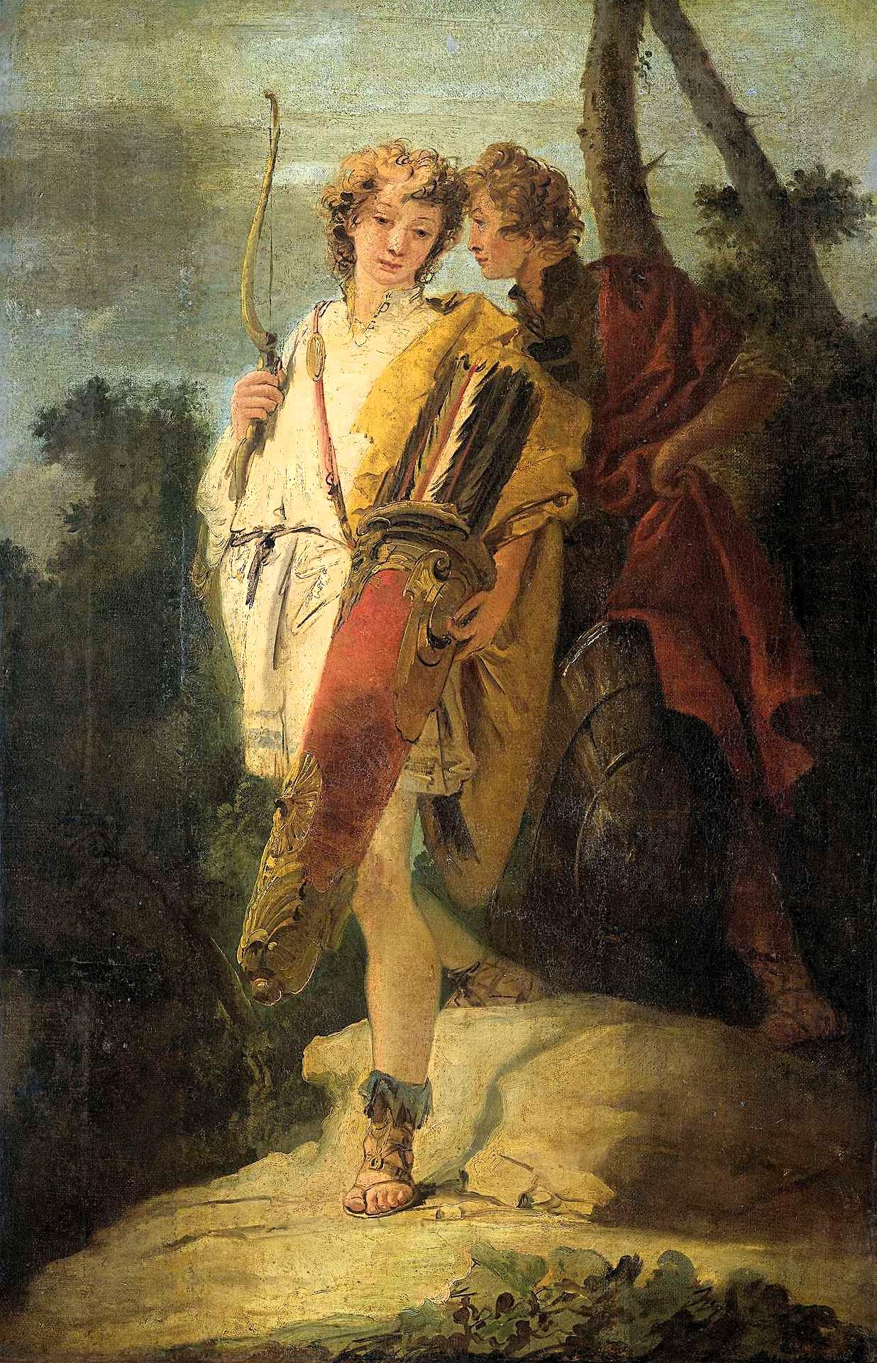 1730-50 Tiepolo Young man with a bow and a large quiver and a friend with a shield, Rijskmuseum, Amsterdam