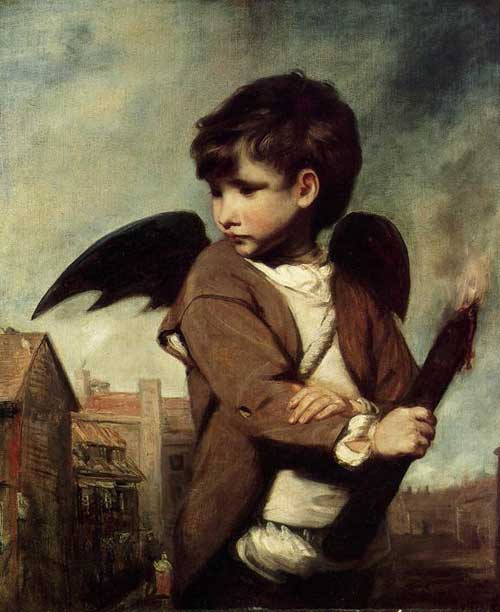 1774 ca Cupid as a Link Boy, Sir Joshua Reynolds, Albright-Knox Art Gallery in Buffalo