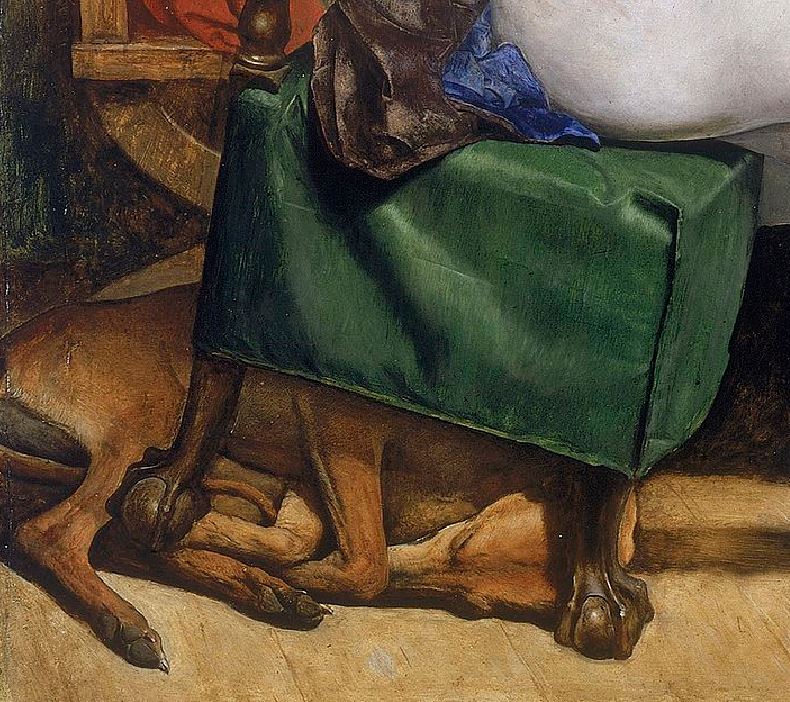 1849 John_Everett_Millais_-_Isabella Walker Art Gallery detail chaise